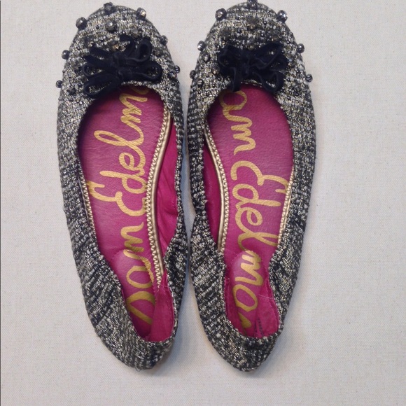Sam Edelman Shoes - Sam Edelman tweed embellished flats